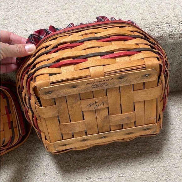 Longaberger All American Summertime Basket Bundle 3 Red and Blue weave July 4th - Picture 3 of 9